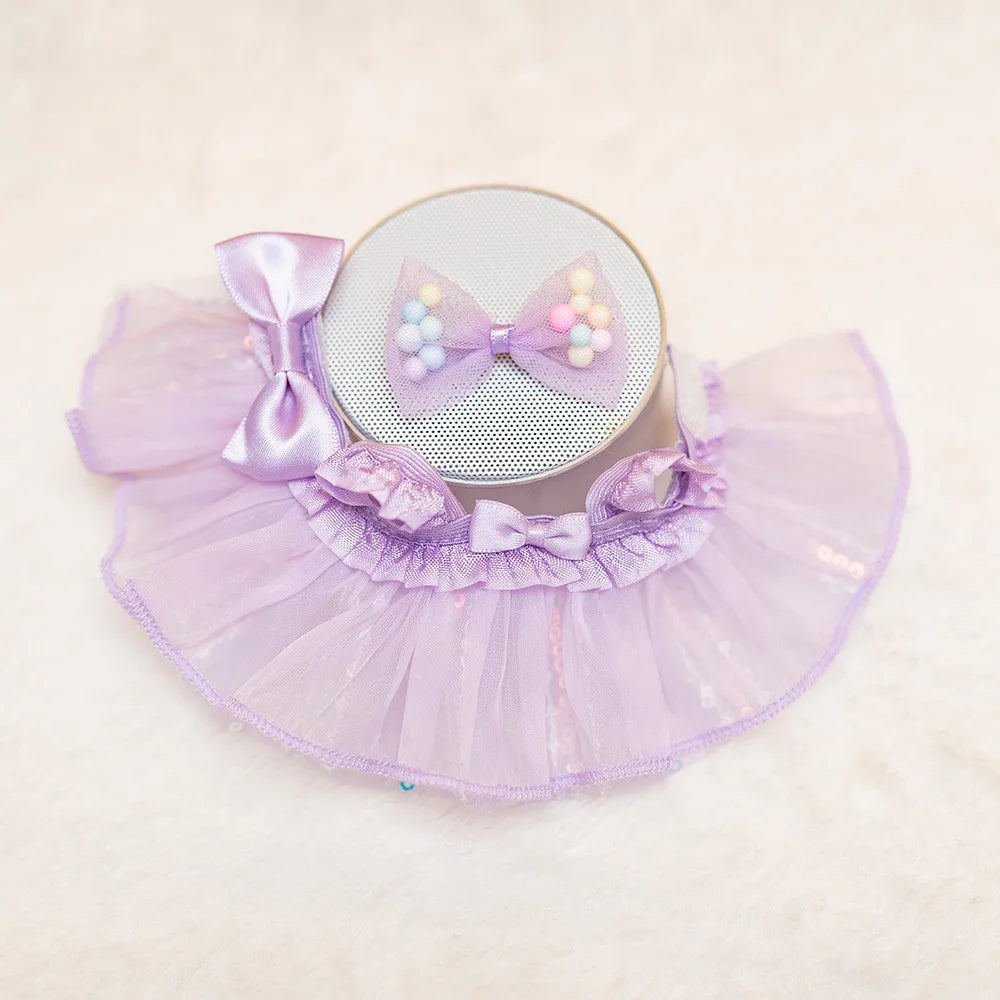 Labubu Sweet Bow Sequined Dress