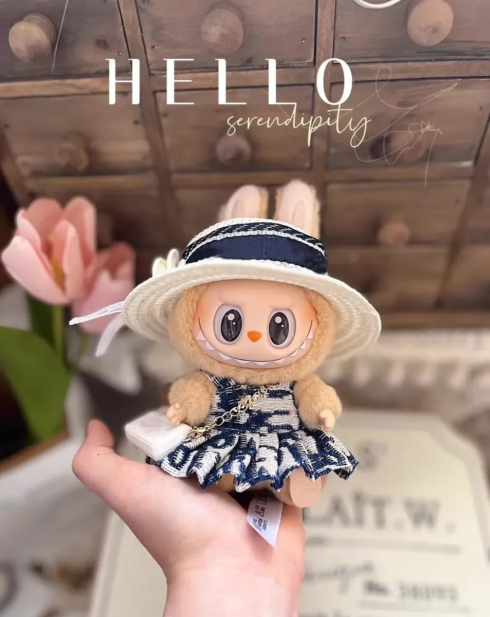 Labubu Doll Clothes Advanced clothes designer Macaron labubu Cute Mini luxury design 17cm labubu senior fashion designer brand