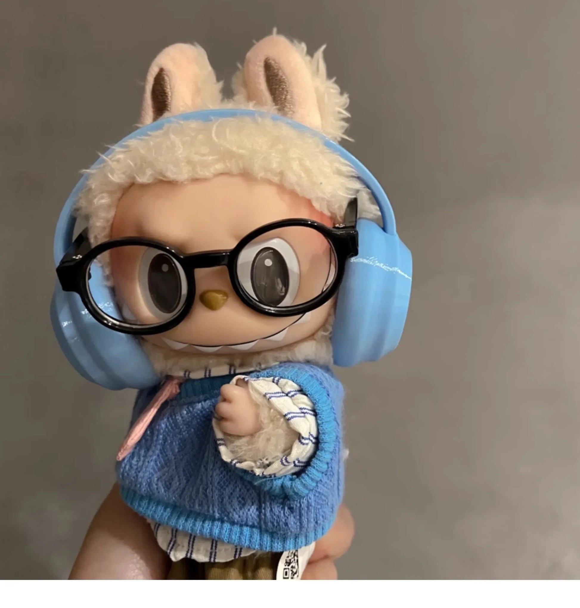 Labubu Accessories:17cm Labubu Fashion Earphone Accessories 10cm Cotton Doll Earphones Macaron Color Doll Earphones