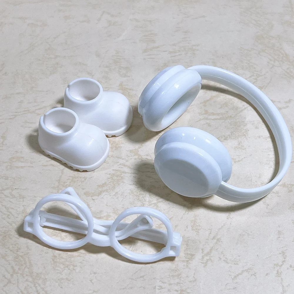 For Labubu Doll Accessories Rainbow Rain Boots Earphones Glasses For 17cm Labubu Doll Clothing Accessories Girls Clothing Gifts