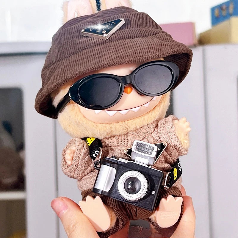 Labubu first and second generation baby clothes labubu triangle sweater overalls hat set can be worn for sitting parties