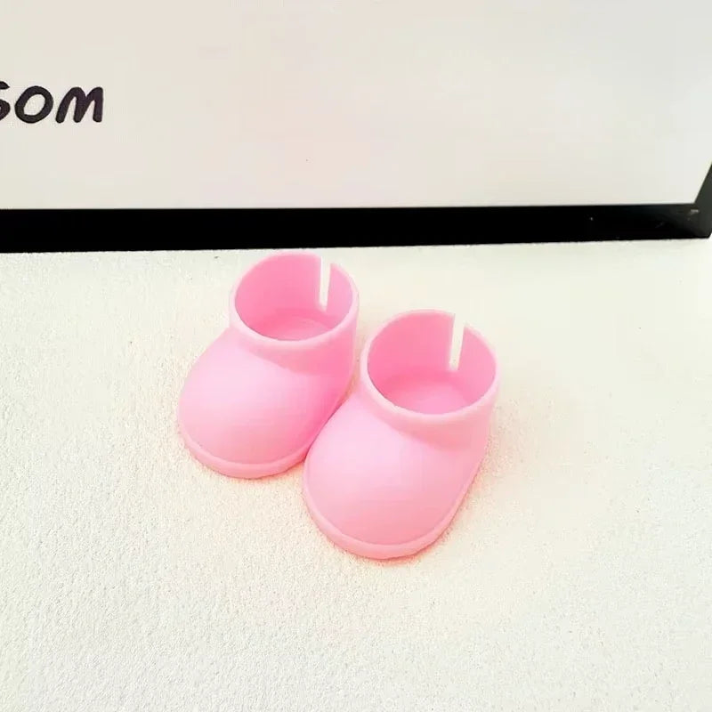 17cm Labubu V1 V2 Fashion Color Rain Shoes Raincoat 10cm Cotton Doll Cute Shoes Doll Changing Accessories