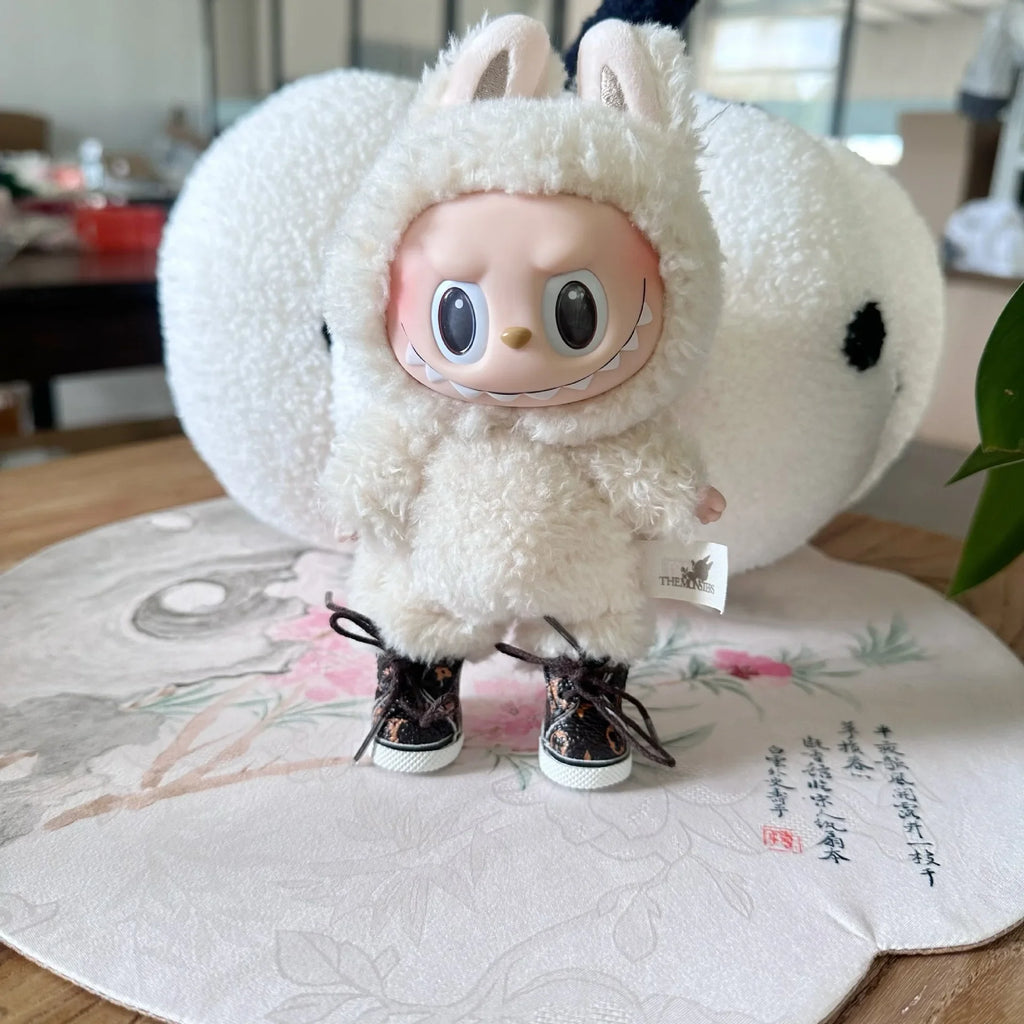 Shoes only] 17CM LABUBU doll shoe pendant Labubu accessories big-name printed lace-up sneakers tide