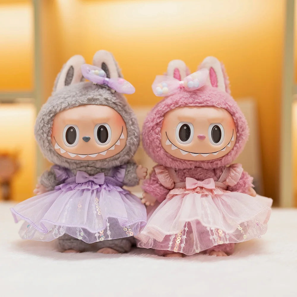 Labubu Sweet Bow Sequined Dress