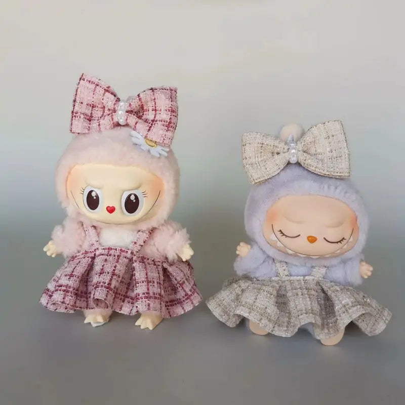 17cm Labubu Handmade Custom Clothing Paired With Elegant Dresses Printed Work Pants Scarves Fashion Shoes