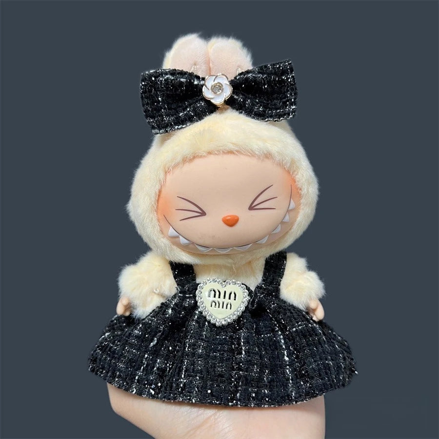 17cm Labubu 3.0 Plush Doll Skirt- Adorable Skirt Set for DIY Clothes Accessories Gift