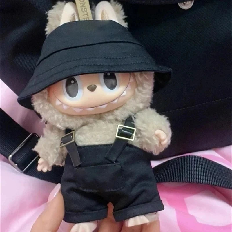 For Labubu 15-17 cm v1v2 Outfit Accessories Mini Hat Overalls Set Decoration Small Clothes Children's Toys Birthday Gift