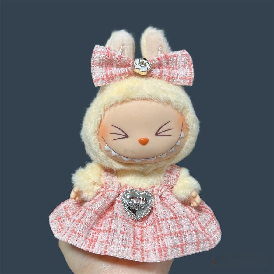 17cm Labubu 3.0 Plush Doll Skirt- Adorable Skirt Set for DIY Clothes Accessories Gift
