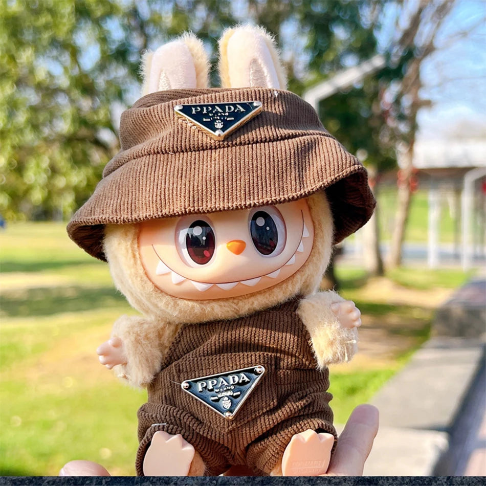 Labubu Corduroy Mini Doll Clothing Set Toys Cute Hats Clothes Shoes Vinyl Doll Accessories Training Sitting Party Games Toys