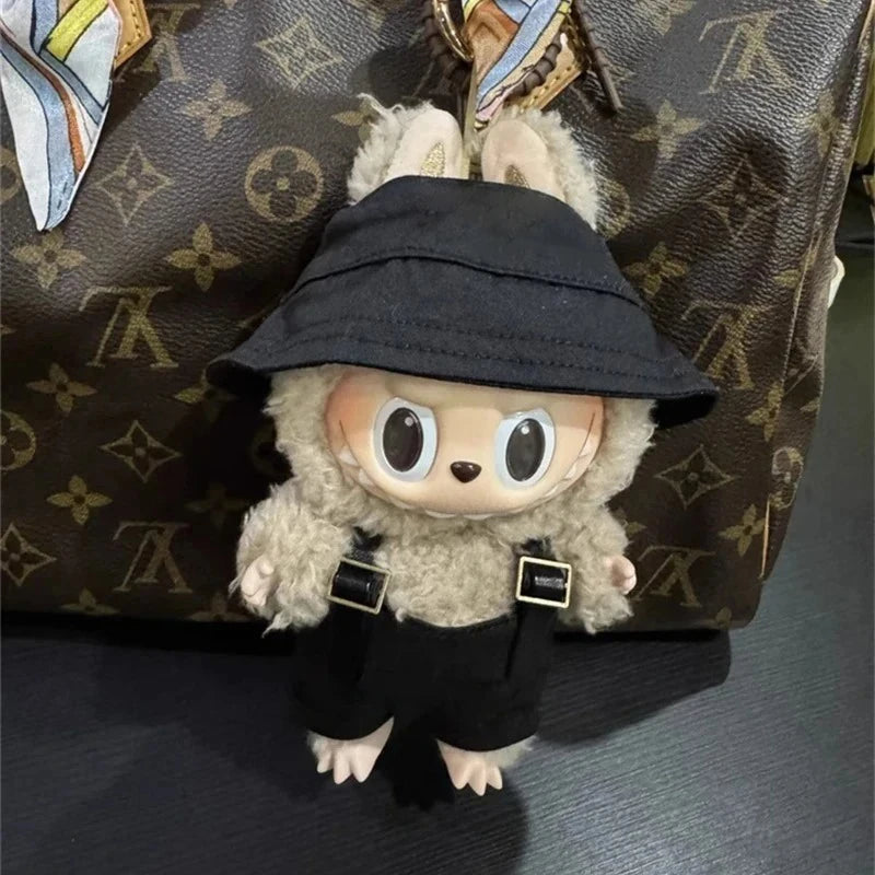For Labubu 15-17 cm v1v2 Outfit Accessories Mini Hat Overalls Set Decoration Small Clothes Children's Toys Birthday Gift